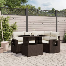 vidaXL 5 részes barna polyrattan kerti ülőgarnitúra párnával kerti bútor