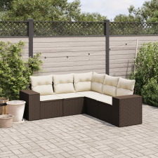 vidaXL 5 részes barna polyrattan kerti ülőgarnitúra párnával kerti bútor
