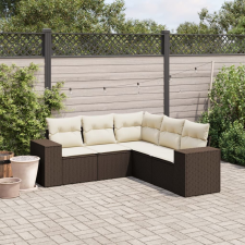 vidaXL 5 részes barna polyrattan kerti ülőgarnitúra párnával kerti bútor