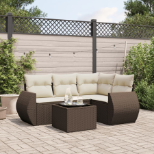 vidaXL 5 részes barna polyrattan kerti ülőgarnitúra párnával kerti bútor