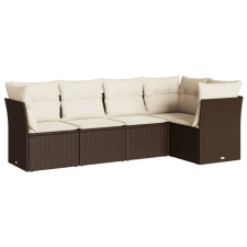 vidaXL 5 részes barna polyrattan kerti ülőgarnitúra párnával (3217603) kerti bútor