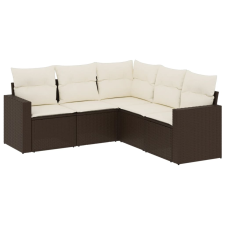vidaXL 5 részes barna polyrattan kerti ülőgarnitúra párnával (3218943) kerti bútor