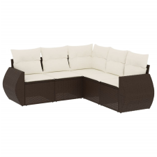 vidaXL 5 részes barna polyrattan kerti ülőgarnitúra párnával (3253690) kerti bútor