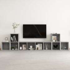 vidaXL 5 részes betonszürke forgácslap TV-szekrényszett bútor