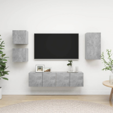 vidaXL 5 részes betonszürke forgácslap TV-szekrényszett bútor
