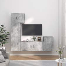 vidaXL 5 részes betonszürke szerelt fa TV-szekrényszett bútor