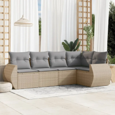 vidaXL 5 részes bézs polyrattan kerti ülőgarnitúra párnákkal kerti bútor