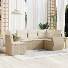 vidaXL 5 részes bézs polyrattan kerti ülőgarnitúra párnákkal kerti bútor