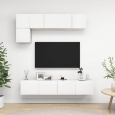 vidaXL 5 részes fehér forgácslap TV-szekrényszett bútor