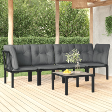 vidaXL 5-részes fekete-szürke polyrattan kerti ülőgarnitúra kerti bútor