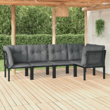 vidaXL 5-részes fekete-szürke polyrattan kerti ülőgarnitúra kerti bútor