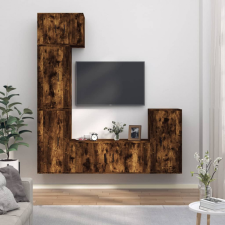 vidaXL 5 részes füstös tölgy színű szerelt fa TV-szekrényszett bútor
