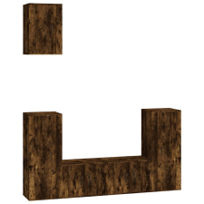 vidaXL 5 részes füstös tölgy színű szerelt fa TV-szekrényszett (3188579) bútor