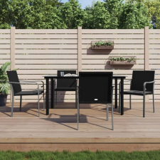 vidaXL 5-részes polyrattan és acél kerti étkezőgarnitúra párnával (3186959) kerti bútor