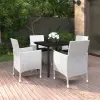 vidaXL 5 részes polyrattan és üveg kerti étkezőgarnitúra párnákkal