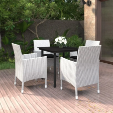 vidaXL 5 részes polyrattan és üveg kerti étkezőgarnitúra párnákkal kerti bútor