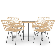 vidaXL 5 részes polyrattan kerti étkezőgarnitúra (3157837) kerti bútor