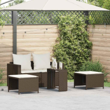 vidaXL 5 részes polyrattan kerti kanapé garnitúra párnákkal stackable (4104164) kerti bútor