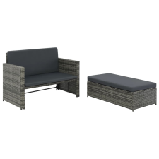 vidaXL 5 részes szürke kerti polyrattan ülőgarnitúra kerti bútor