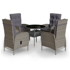 vidaXL 5 részes szürke polyrattan kerti bisztrószett (3058550) kerti bútor