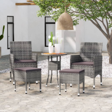 vidaXL 5 részes szürke polyrattan kerti ülőgarnitúra kerti bútor