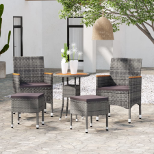 vidaXL 5 részes szürke polyrattan kerti ülőgarnitúra kerti bútor