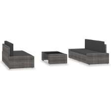 vidaXL 5 részes szürke polyrattan kerti ülőgarnitúra (3054599) kerti bútor