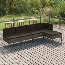 vidaXL 5 részes szürke polyrattan kerti ülőgarnitúra párnákkal kerti bútor