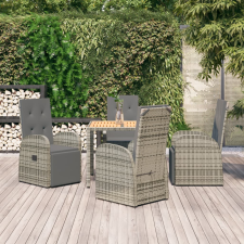 vidaXL 5 részes szürke polyrattan kerti ülőgarnitúra párnákkal kerti bútor