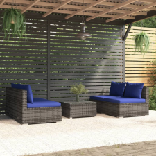 vidaXL 5 részes szürke polyrattan kerti ülőgarnitúra párnákkal kerti bútor