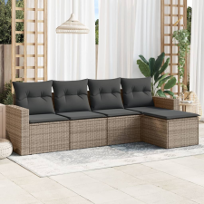 vidaXL 5 részes szürke polyrattan kerti ülőgarnitúra párnákkal kerti bútor
