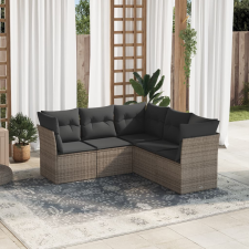 vidaXL 5 részes szürke polyrattan kerti ülőgarnitúra párnákkal kerti bútor