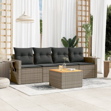 vidaXL 5 részes szürke polyrattan kerti ülőgarnitúra párnákkal kerti bútor