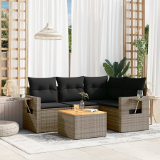 vidaXL 5 részes szürke polyrattan kerti ülőgarnitúra párnákkal kerti bútor