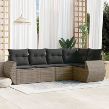 vidaXL 5 részes szürke polyrattan kerti ülőgarnitúra párnákkal kerti bútor