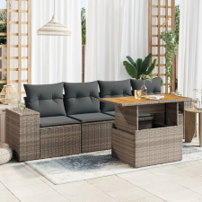 vidaXL 5 részes szürke polyrattan kerti ülőgarnitúra párnákkal kerti bútor
