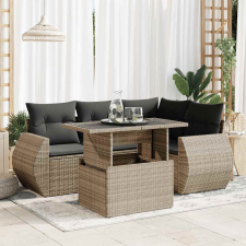 vidaXL 5 részes szürke polyrattan kerti ülőgarnitúra párnákkal kerti bútor