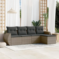 vidaXL 5 részes szürke polyrattan kerti ülőgarnitúra párnákkal kerti bútor