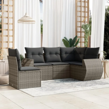 vidaXL 5 részes szürke polyrattan kerti ülőgarnitúra párnákkal kerti bútor