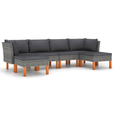 vidaXL 5 részes szürke polyrattan kerti ülőgarnitúra párnákkal (3059714) kerti bútor