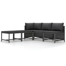 vidaXL 5 részes szürke polyrattan kerti ülőgarnitúra párnákkal (313503) kerti bútor