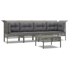vidaXL 5 részes szürke polyrattan kerti ülőgarnitúra párnákkal (3187477) kerti bútor