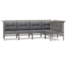 vidaXL 5 részes szürke polyrattan kerti ülőgarnitúra párnákkal (3187507) kerti bútor