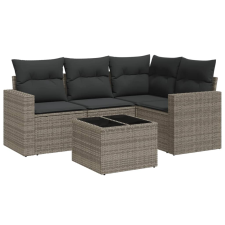 vidaXL 5 részes szürke polyrattan kerti ülőgarnitúra párnákkal (3218910) kerti bútor