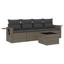 vidaXL 5 részes szürke polyrattan kerti ülőgarnitúra párnákkal (3219889) kerti bútor