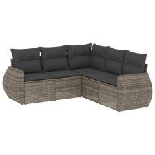 vidaXL 5 részes szürke polyrattan kerti ülőgarnitúra párnákkal (3221349) kerti bútor
