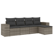 vidaXL 5 részes szürke polyrattan kerti ülőgarnitúra párnákkal (3222489) kerti bútor