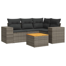 vidaXL 5 részes szürke polyrattan kerti ülőgarnitúra párnákkal (3225430) kerti bútor