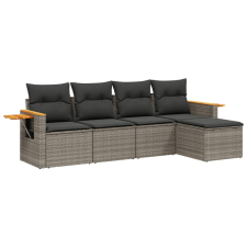 vidaXL 5 részes szürke polyrattan kerti ülőgarnitúra párnákkal (3226760) kerti bútor