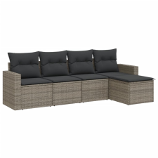 vidaXL 5 részes szürke polyrattan kerti ülőgarnitúra párnákkal (3251227) kerti bútor